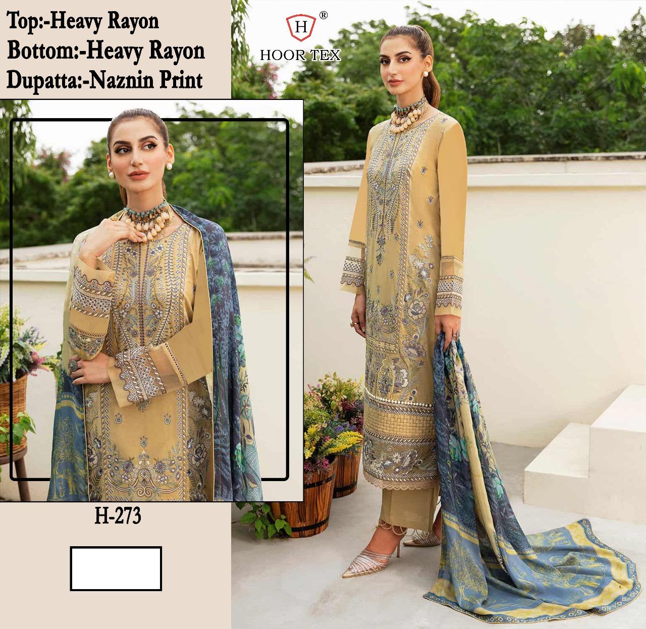 H-273 Hoor Tex Rayon Pakistani Salwar Suits
