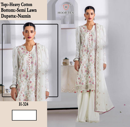 H-324 Hoor Tex Cotton Pakistani Salwar Suits