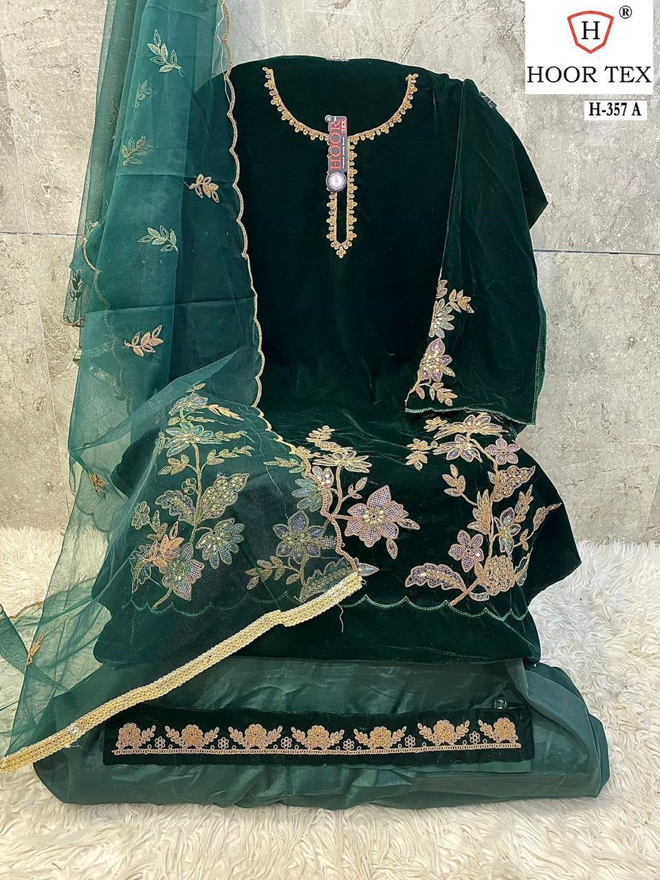 H-357-A Hoor Tex Velvet Pakistani Salwar Suits