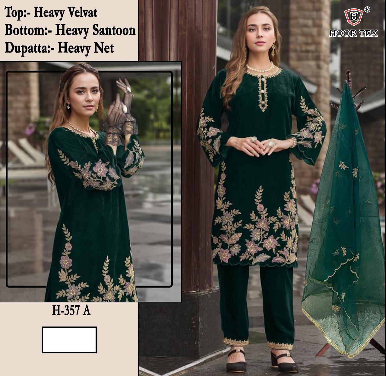 H-357-A Hoor Tex Velvet Pakistani Salwar Suits