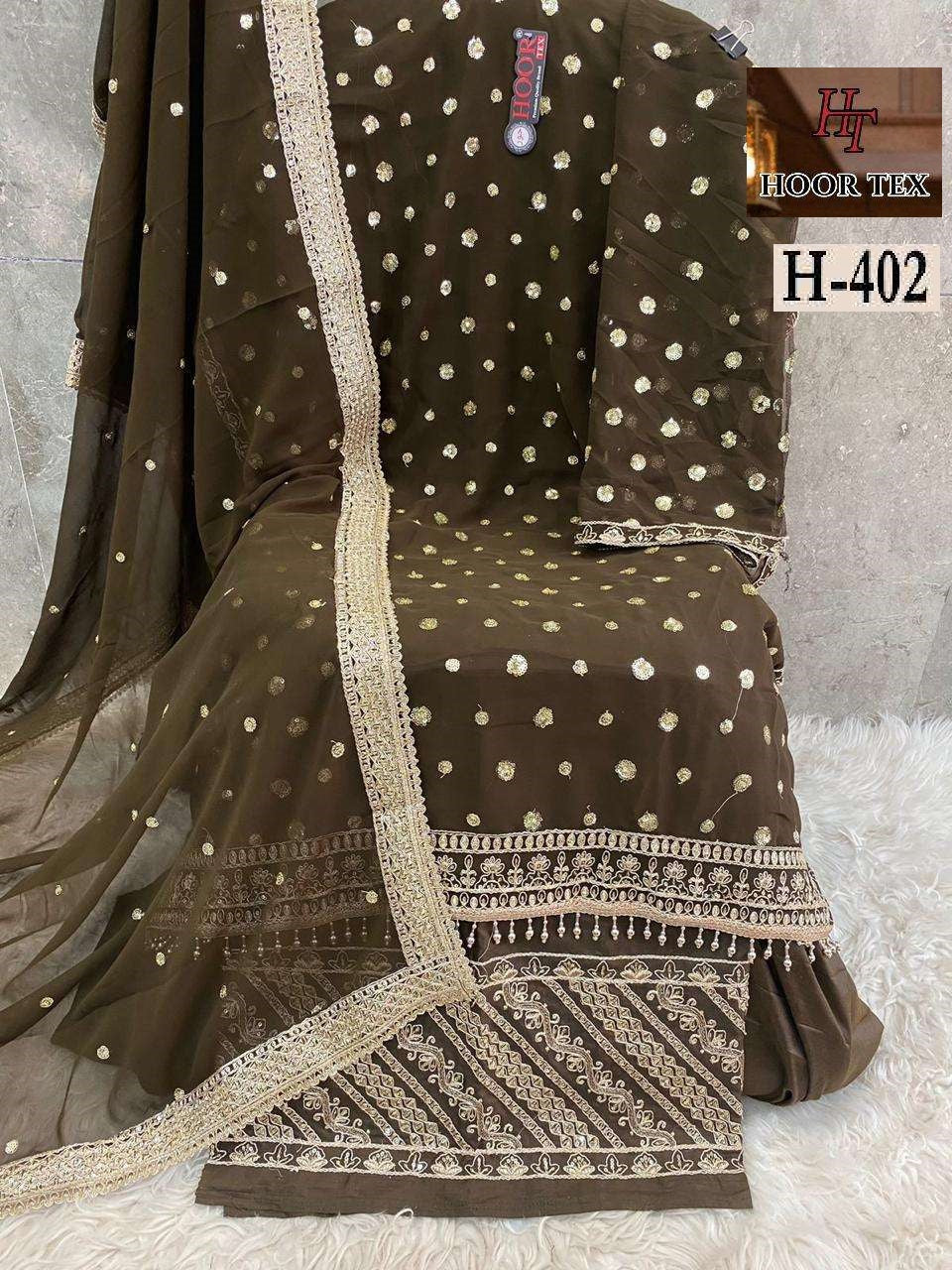 H-402 Hoor Tex Fox Georgette Pakistani Salwar Suits