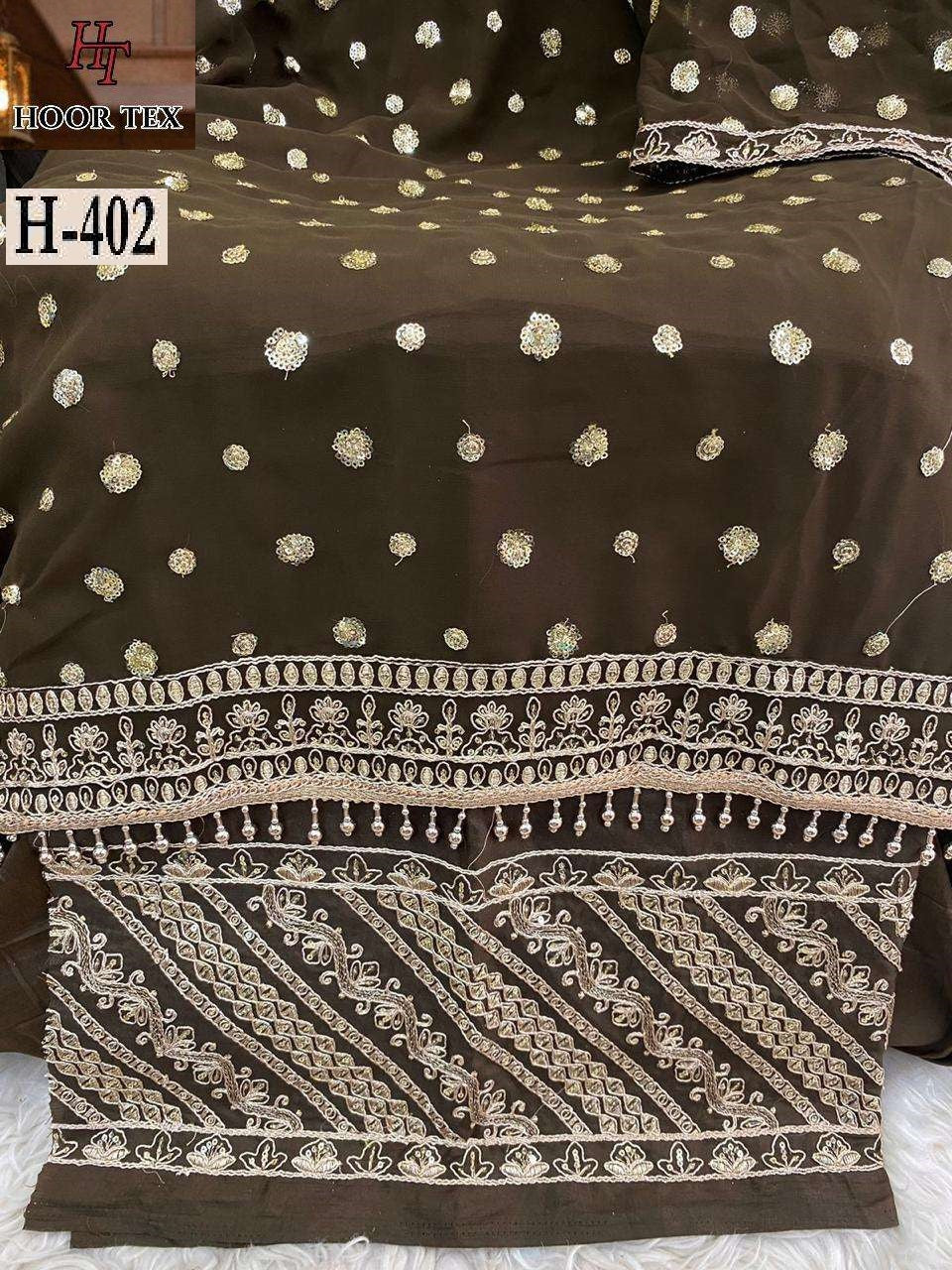 H-402 Hoor Tex Fox Georgette Pakistani Salwar Suits