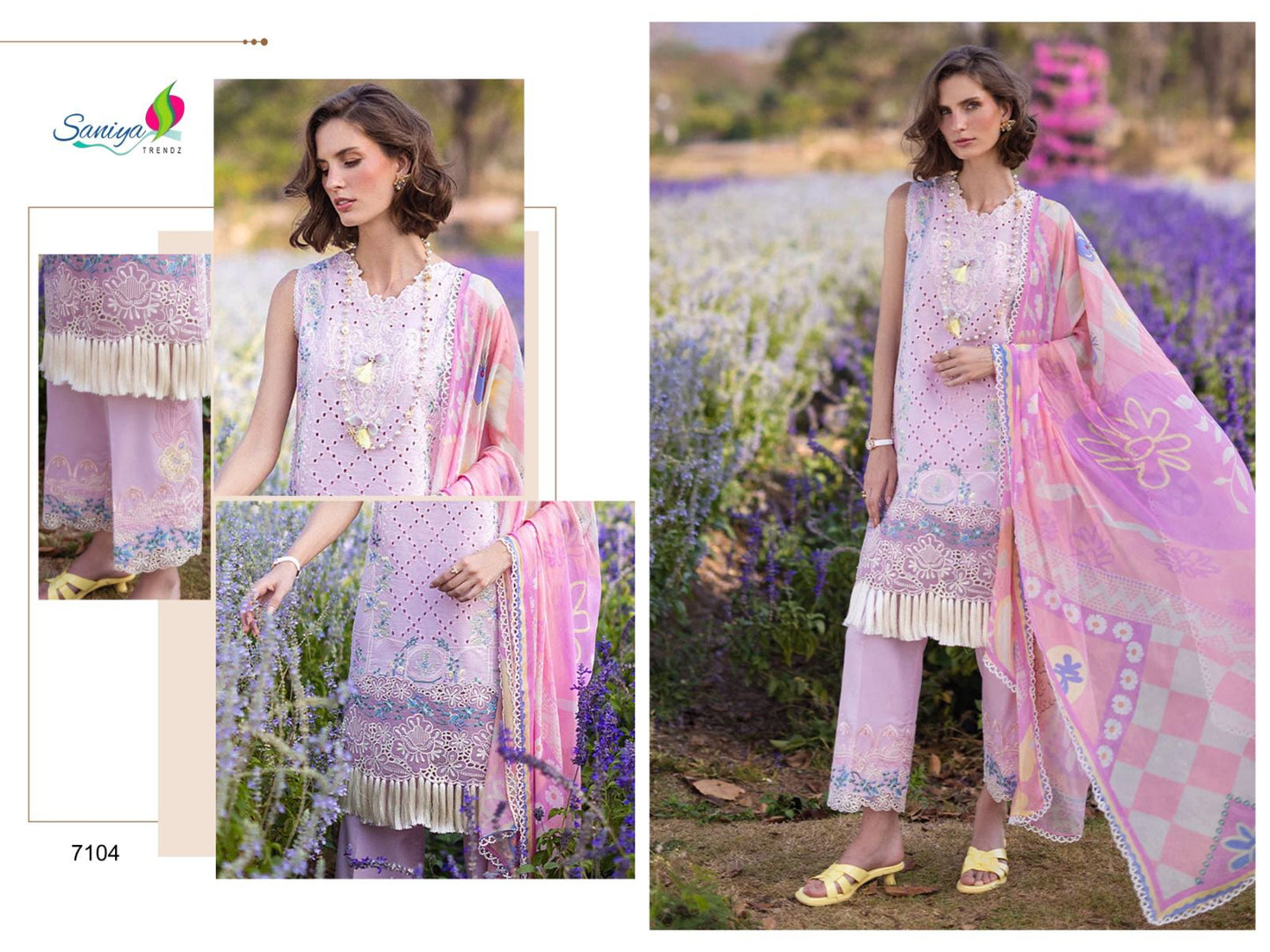 H-7104 Mushq Vol 13 Saniya Trendz Chikankari Pakistani Salwar Suits