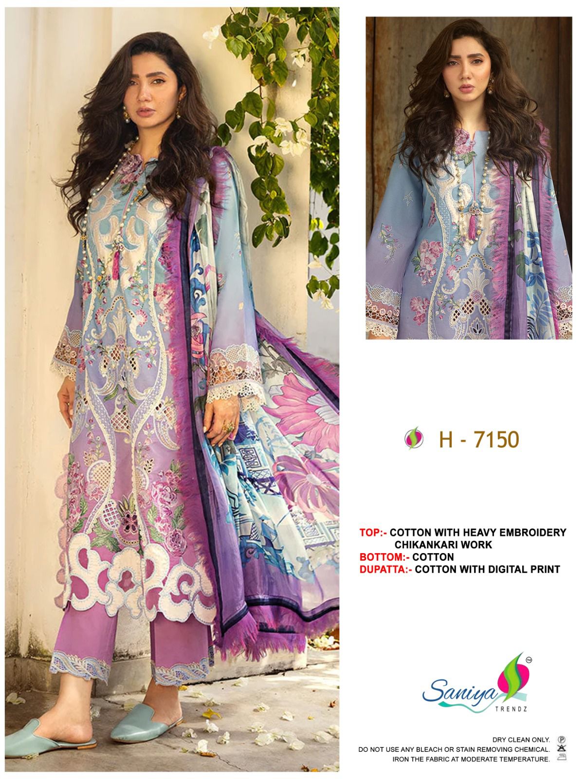 H-7150 Saniya Trendz Embroidered Pakistani Salwar Suits