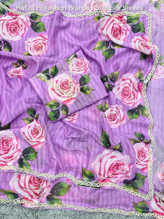 Hafiza Floral Non-Branded Stkri Silk Sarees