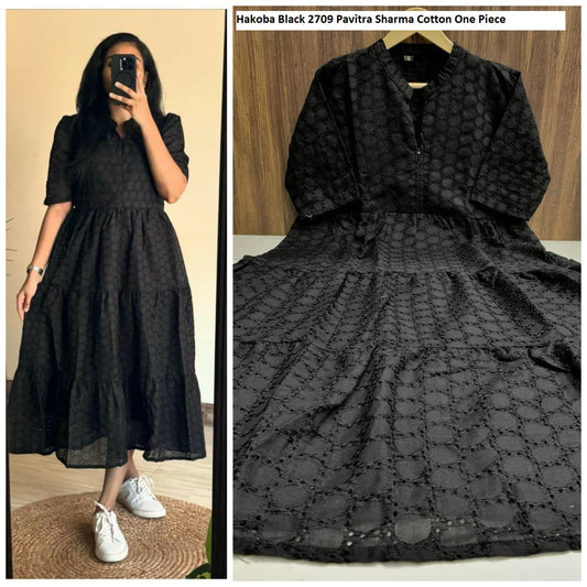 Hakoba 2709 Black Pavitra Sharma Cotton One Piece