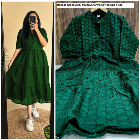 Hakoba 2709 Green Pavitra Sharma Cotton One Piece