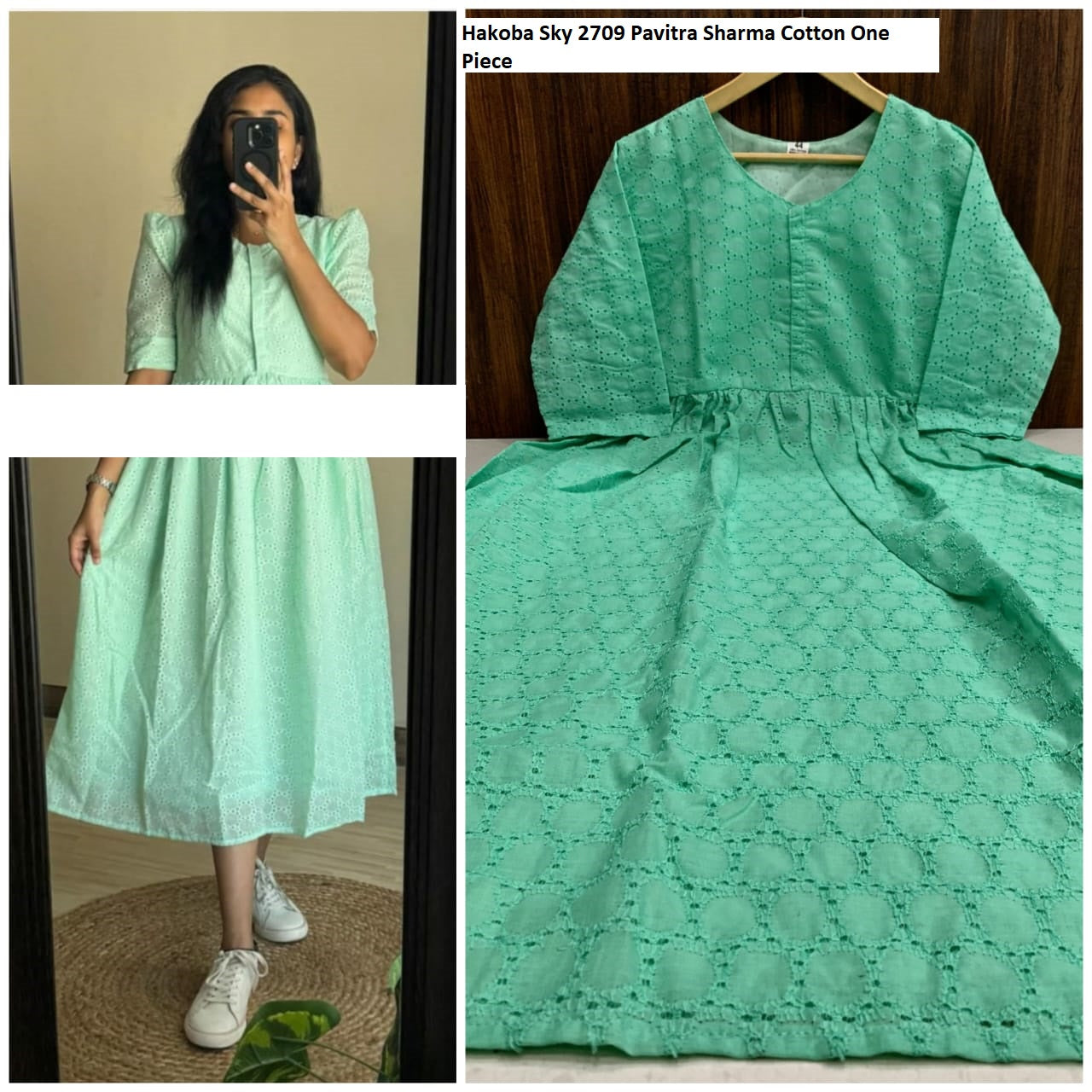 Hakoba 2709 Sky Pavitra Sharma Cotton One Piece