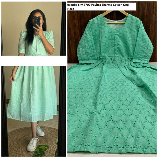 Hakoba 2709 Sky Pavitra Sharma Cotton One Piece