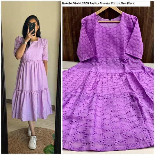 Hakoba 2709 Violet Pavitra Sharma Cotton One Piece