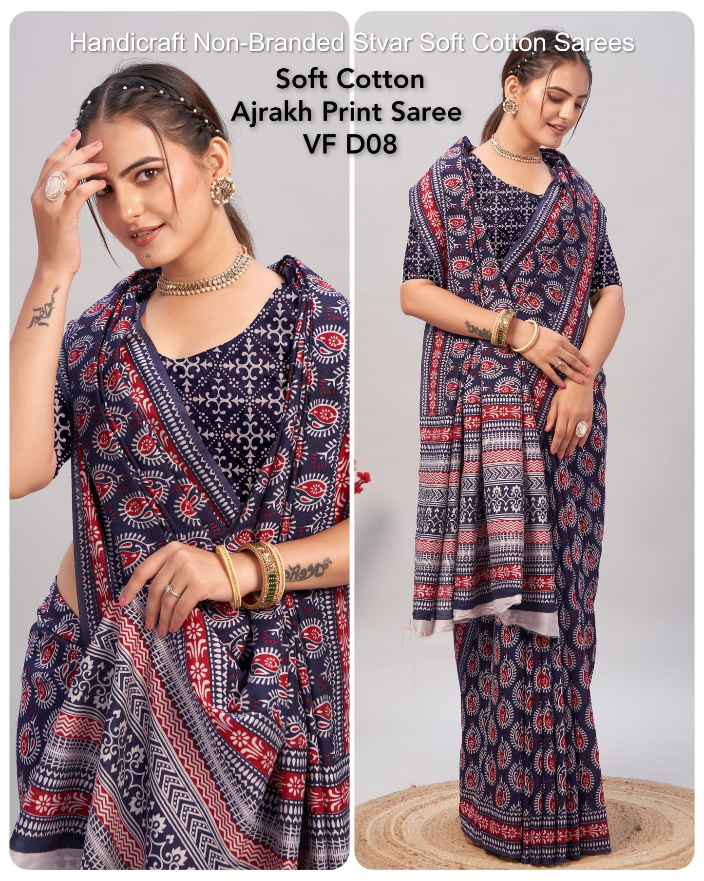 Handicraft Non-Branded Stvar Soft Cotton Sarees