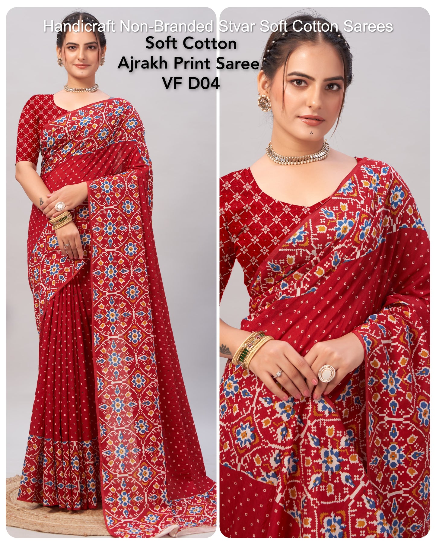 Handicraft Non-Branded Stvar Soft Cotton Sarees