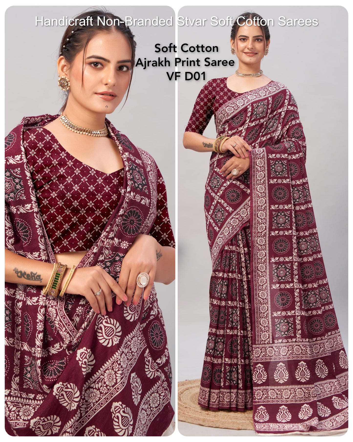 Handicraft Non-Branded Stvar Soft Cotton Sarees