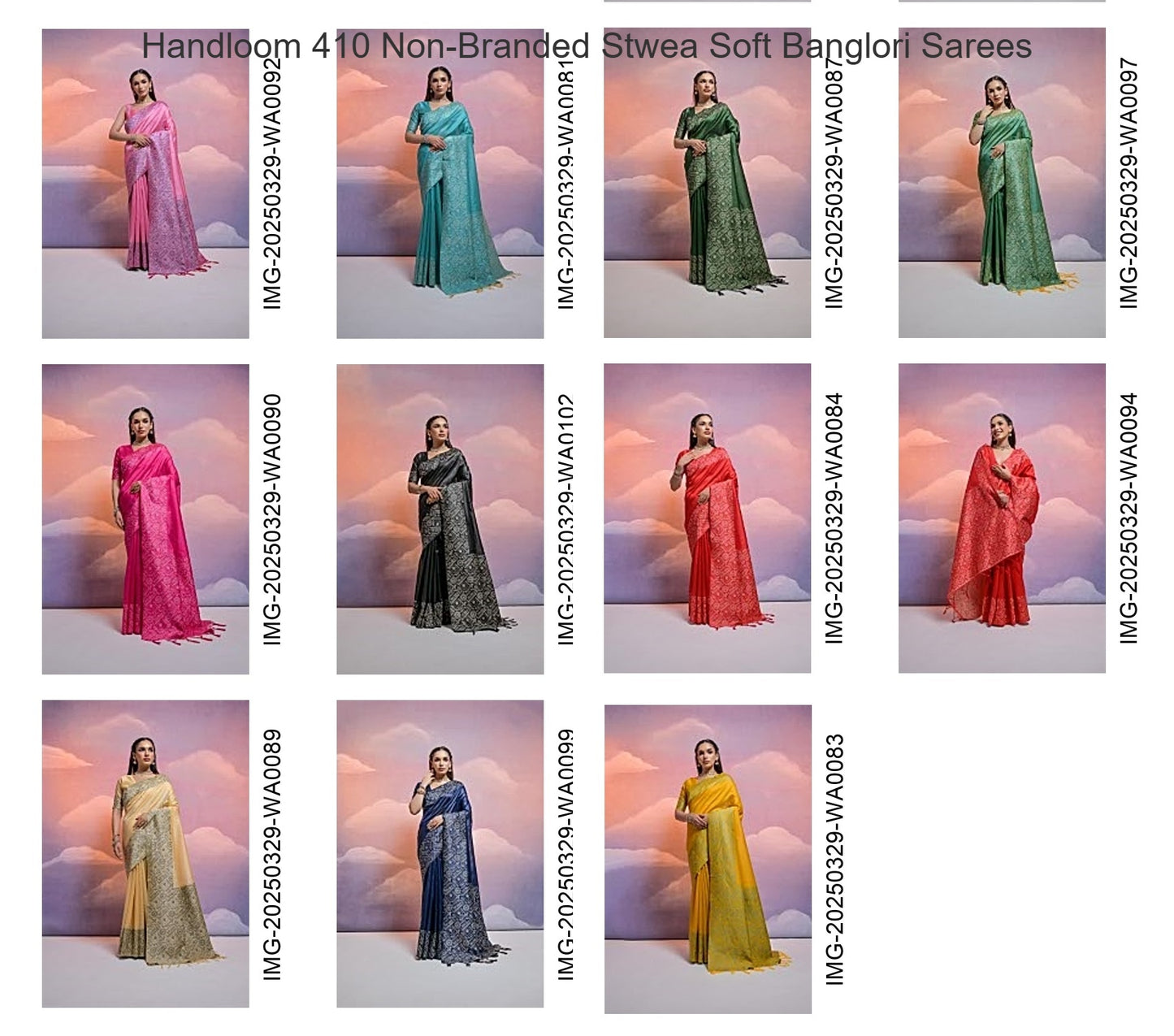 Handloom 410 Non-Branded Stwea Soft Banglori Sarees