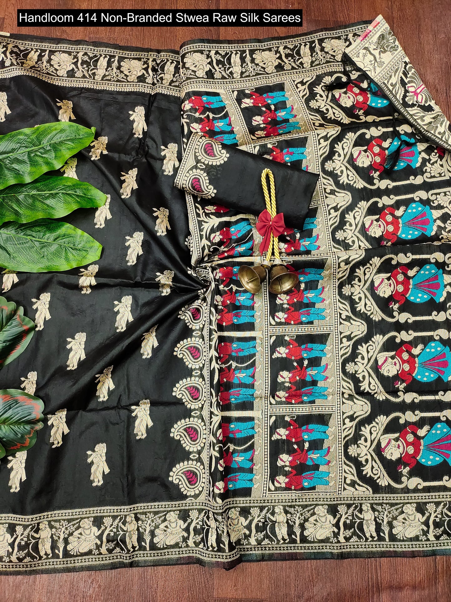 Handloom 414 Non-Branded Stwea Raw Silk Sarees