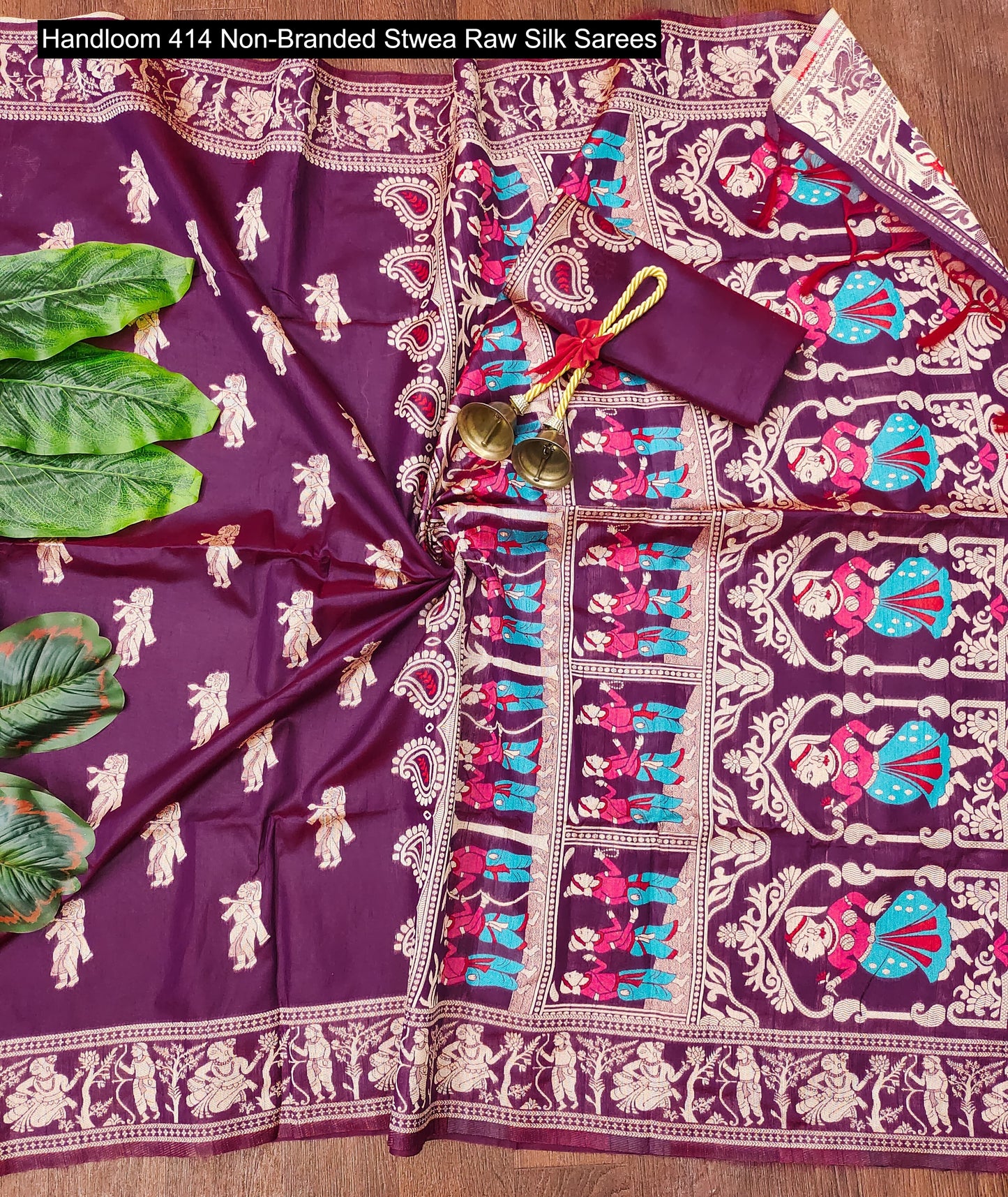 Handloom 414 Non-Branded Stwea Raw Silk Sarees