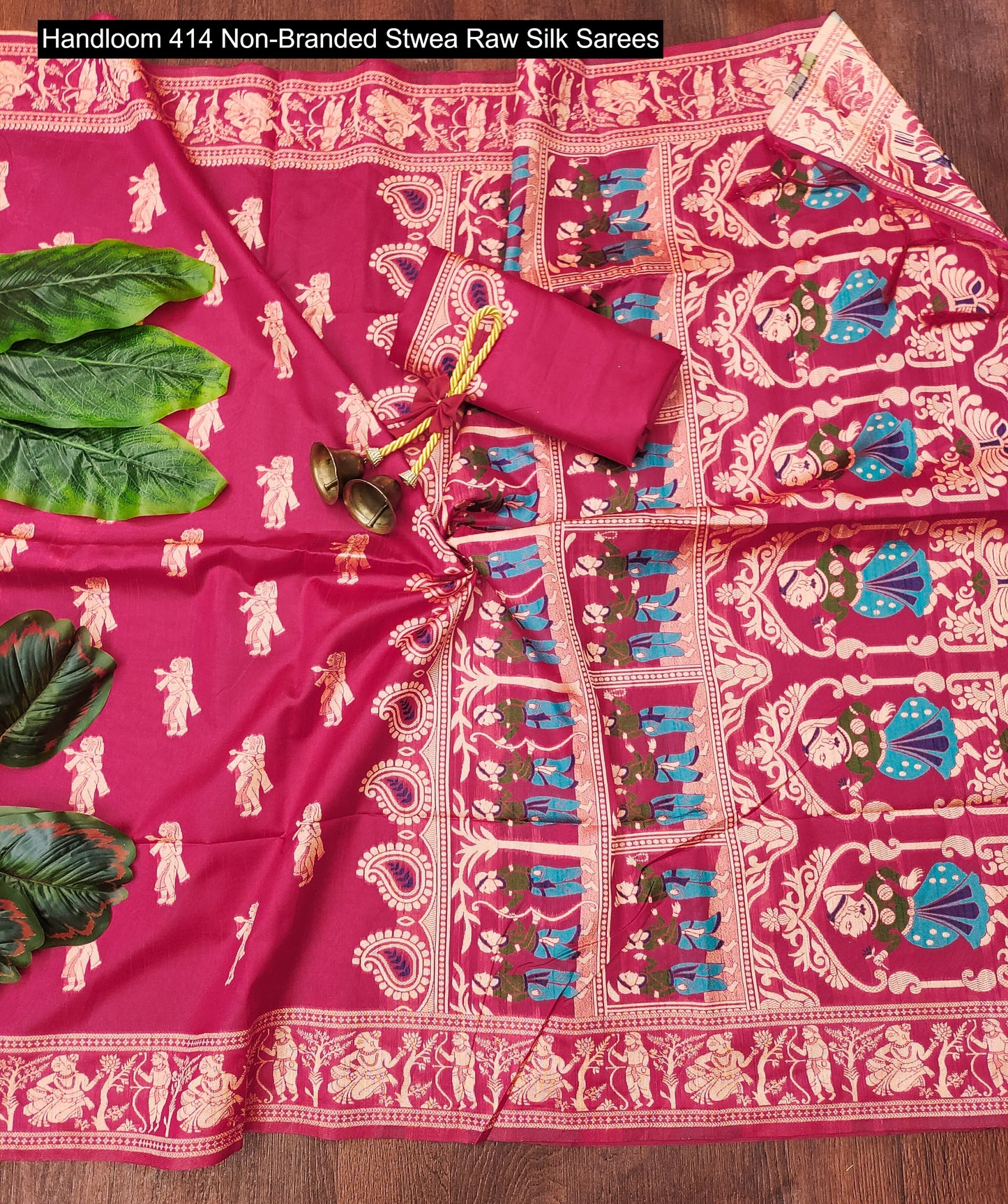 Handloom 414 Non-Branded Stwea Raw Silk Sarees