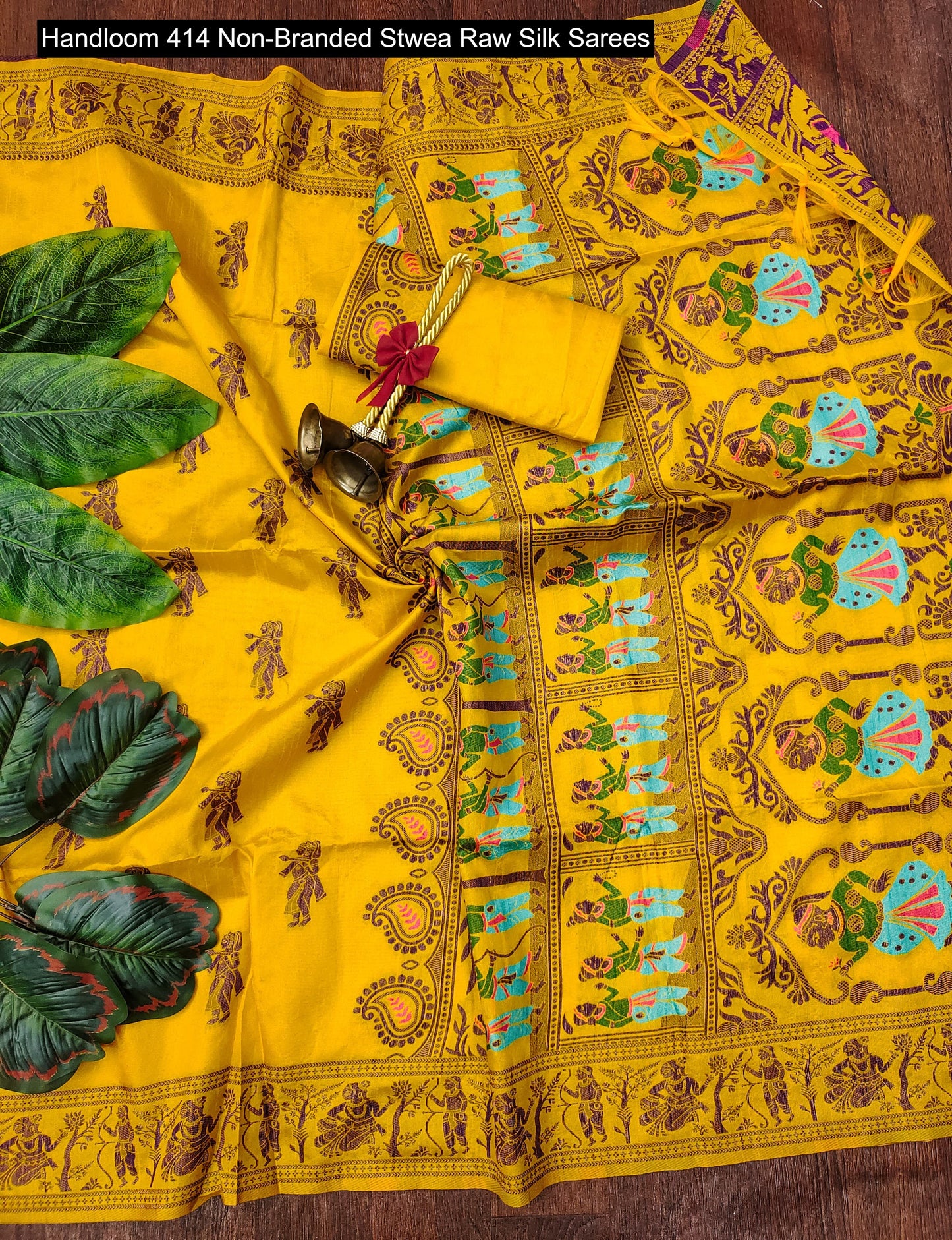Handloom 414 Non-Branded Stwea Raw Silk Sarees