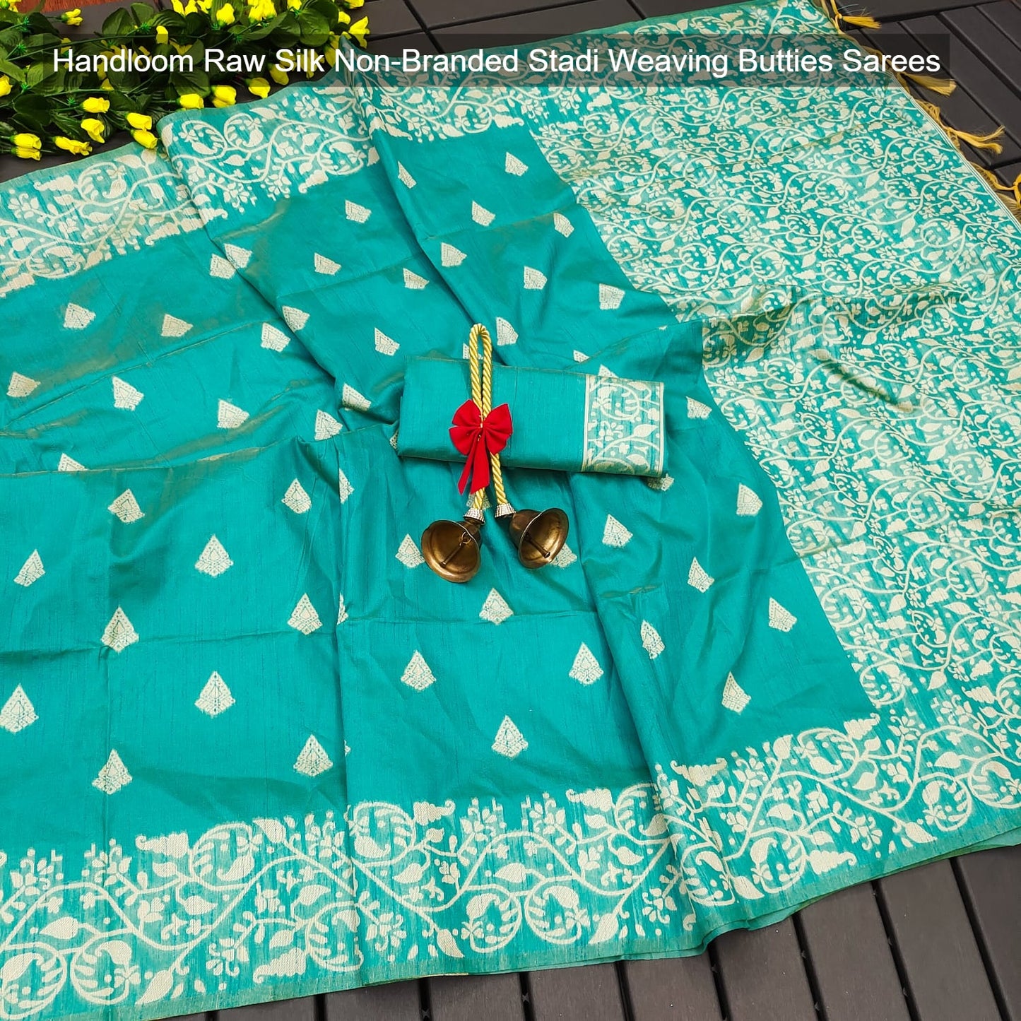 Handloom Raw Silk Non-Branded Stadi Weaving Butties Sarees