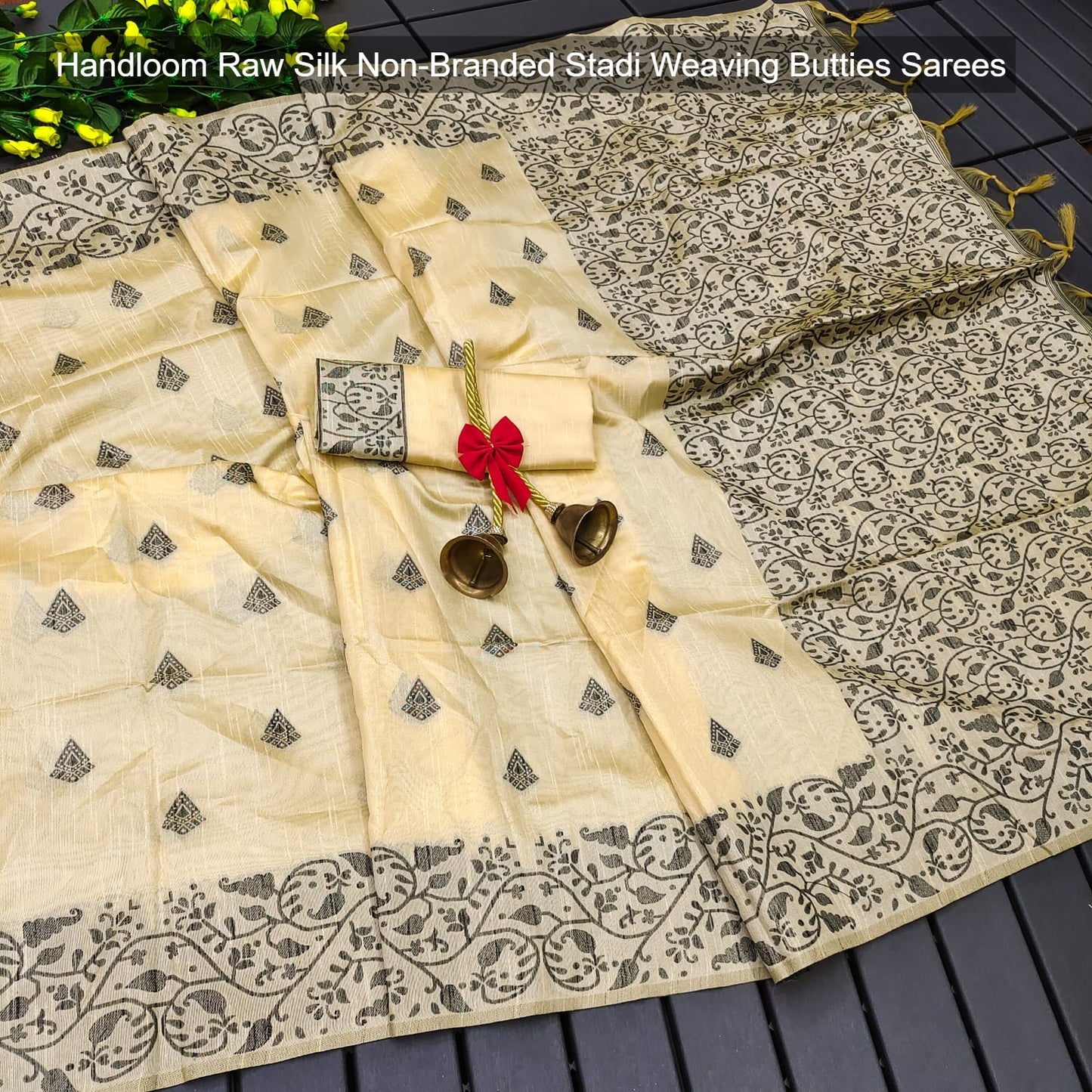 Handloom Raw Silk Non-Branded Stadi Weaving Butties Sarees