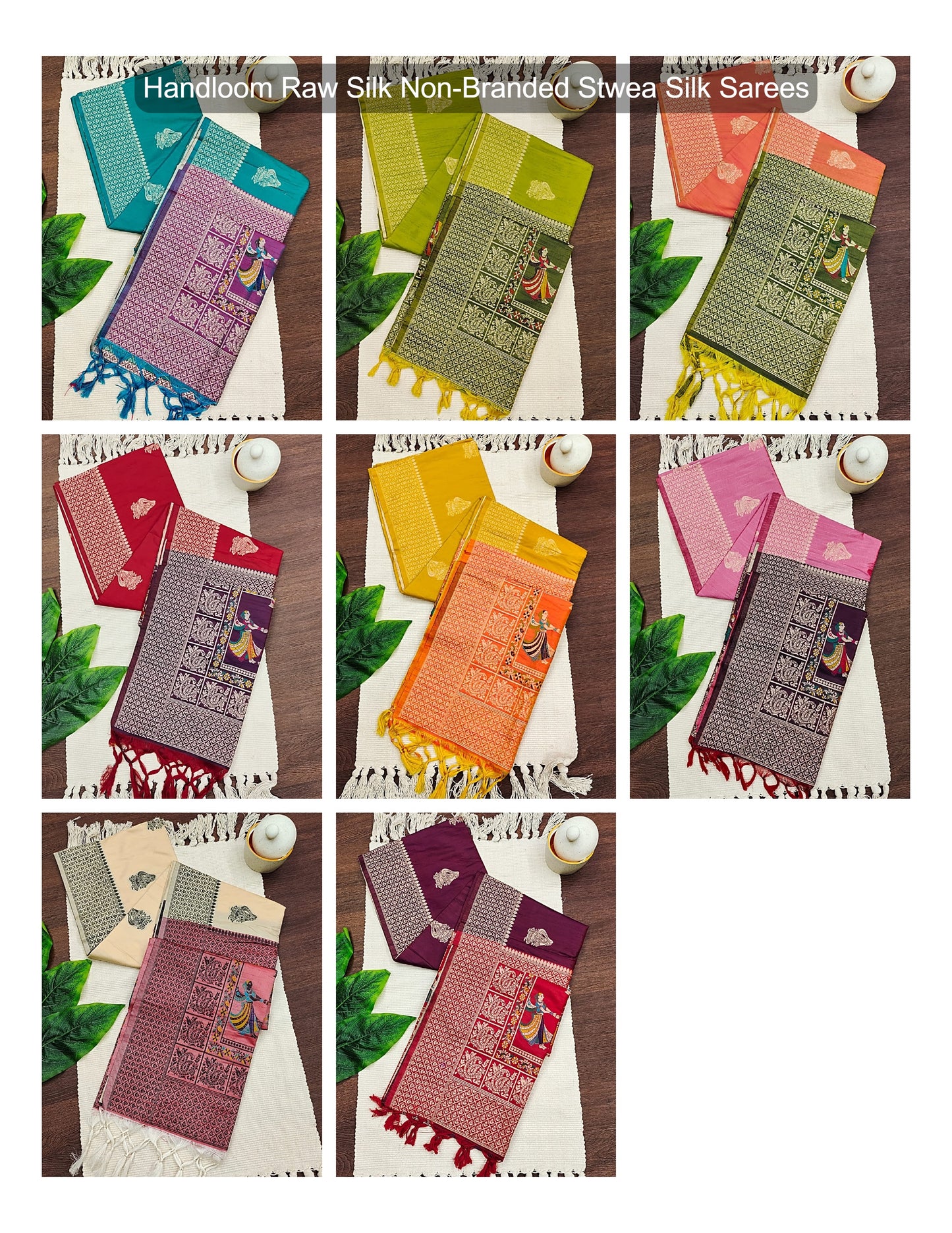 Handloom Raw Silk Non-Branded Stwea Silk Sarees