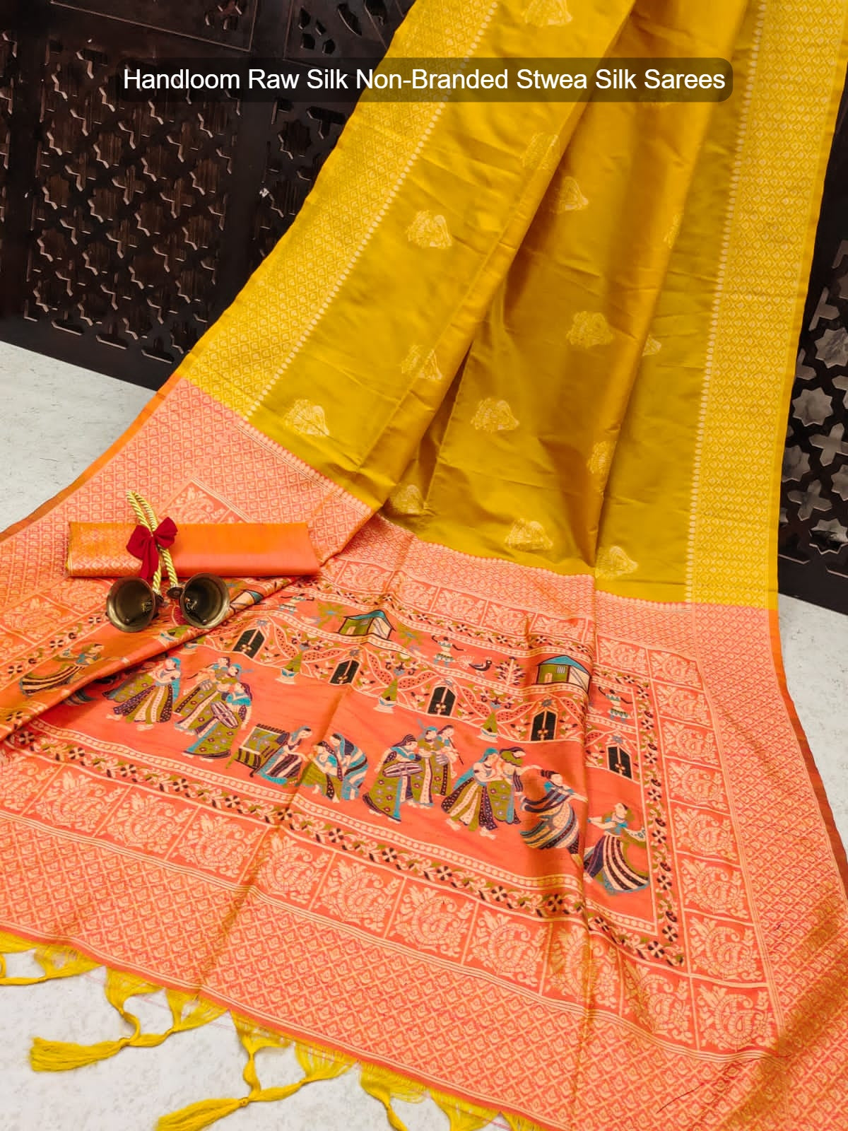 Handloom Raw Silk Non-Branded Stwea Silk Sarees