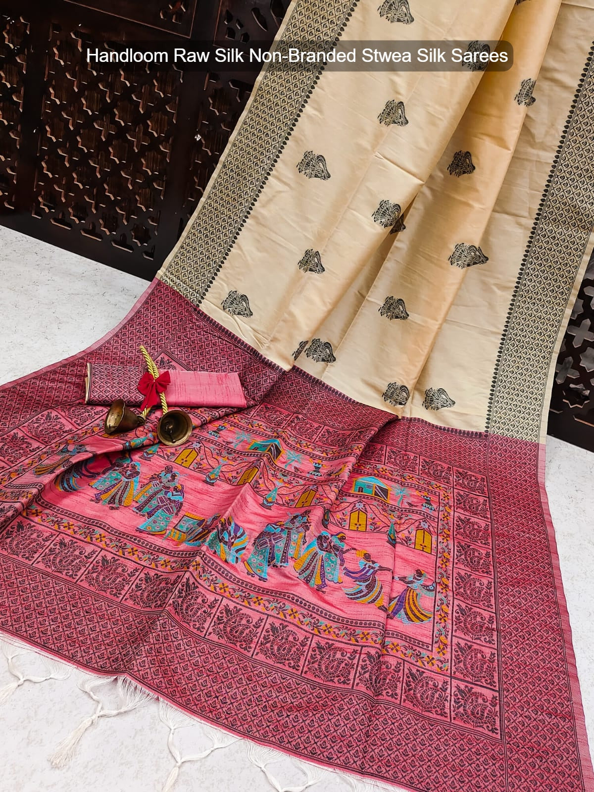 Handloom Raw Silk Non-Branded Stwea Silk Sarees