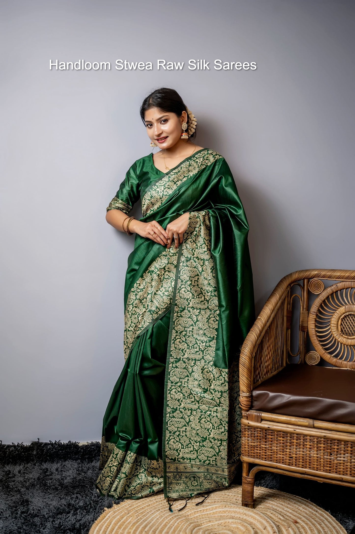 Handloom Stwea Raw Silk Sarees