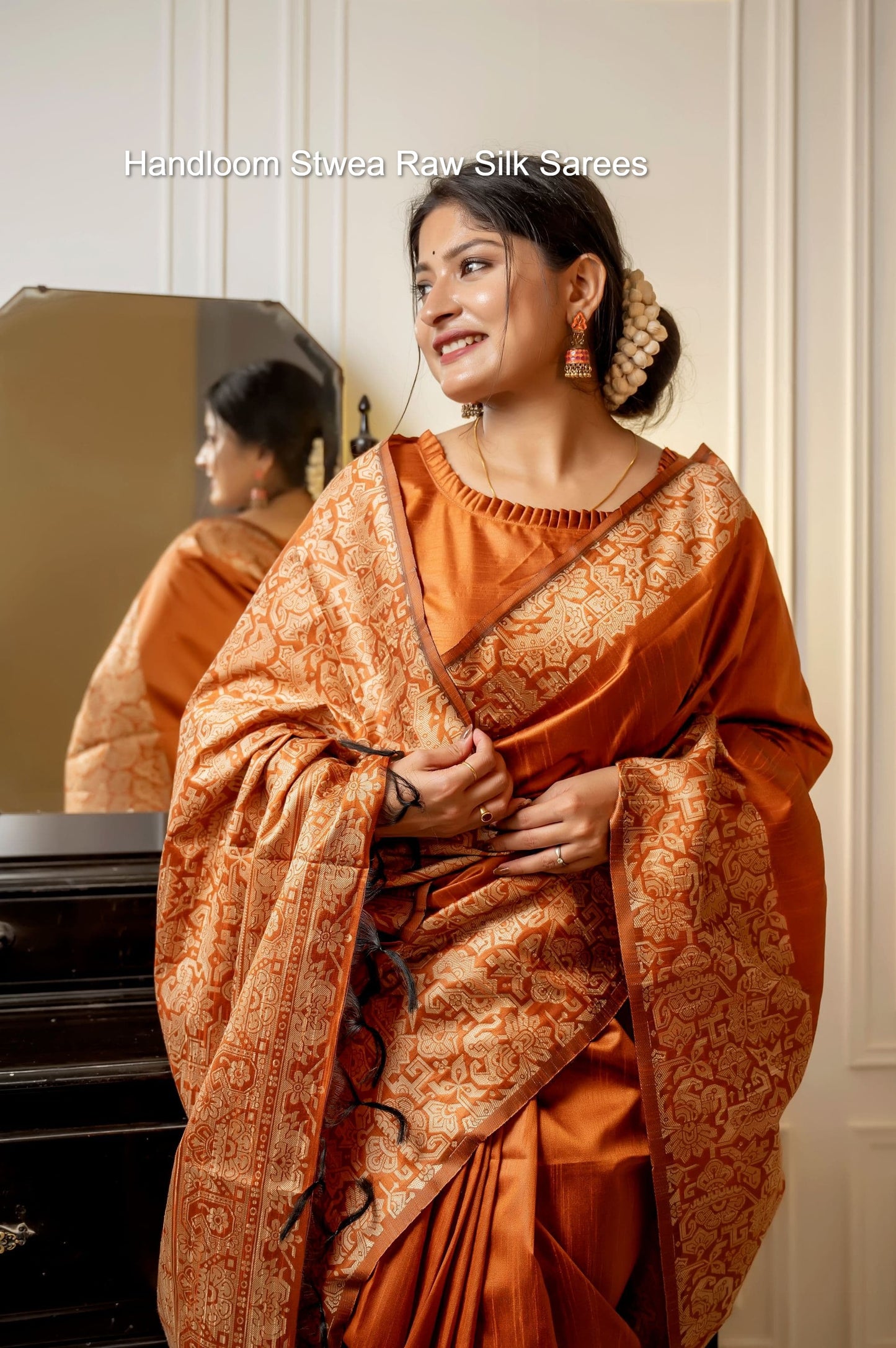 Handloom Stwea Raw Silk Sarees