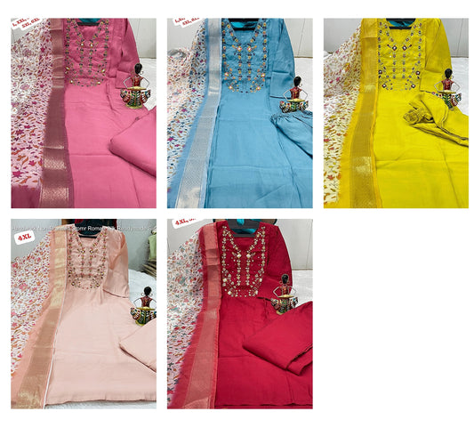 Handwork Non-Branded Stpmr Roman Silk Readymade Suits