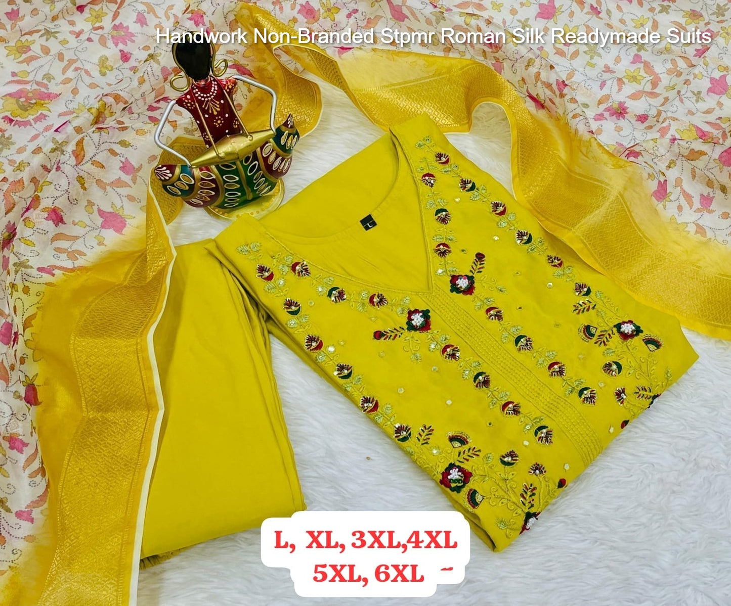 Handwork Non-Branded Stpmr Roman Silk Readymade Suits