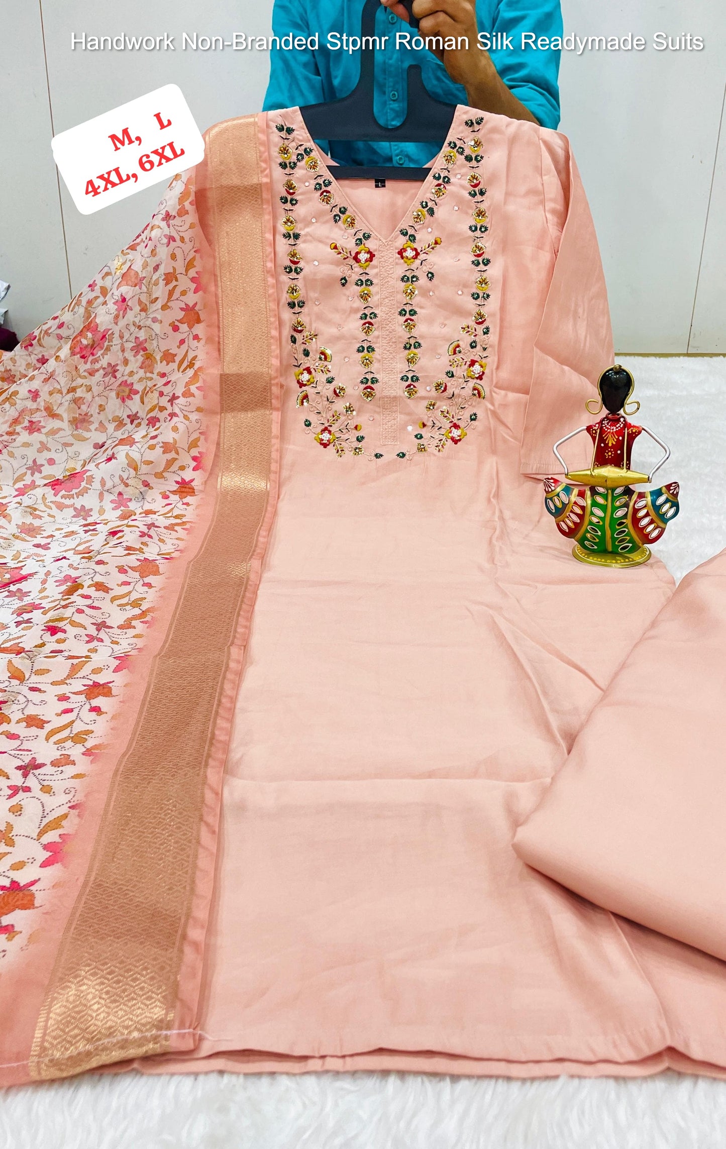 Handwork Non-Branded Stpmr Roman Silk Readymade Suits