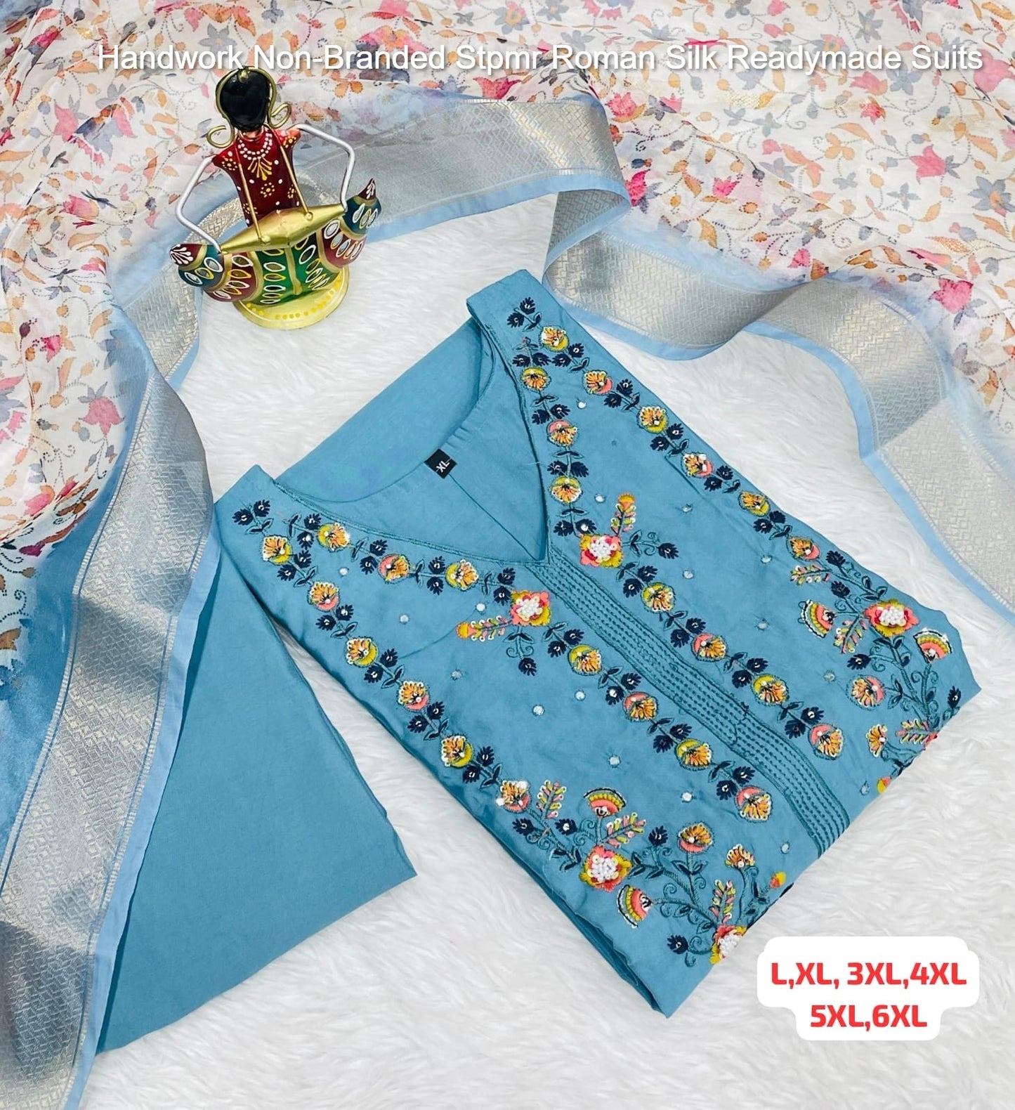 Handwork Non-Branded Stpmr Roman Silk Readymade Suits