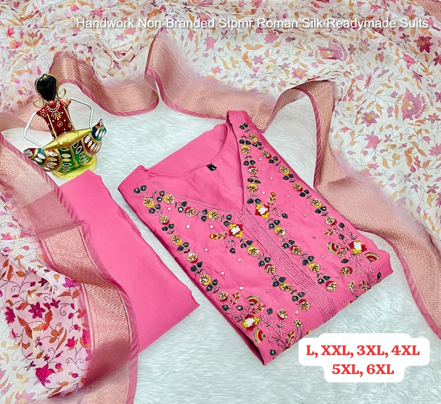 Handwork Non-Branded Stpmr Roman Silk Readymade Suits