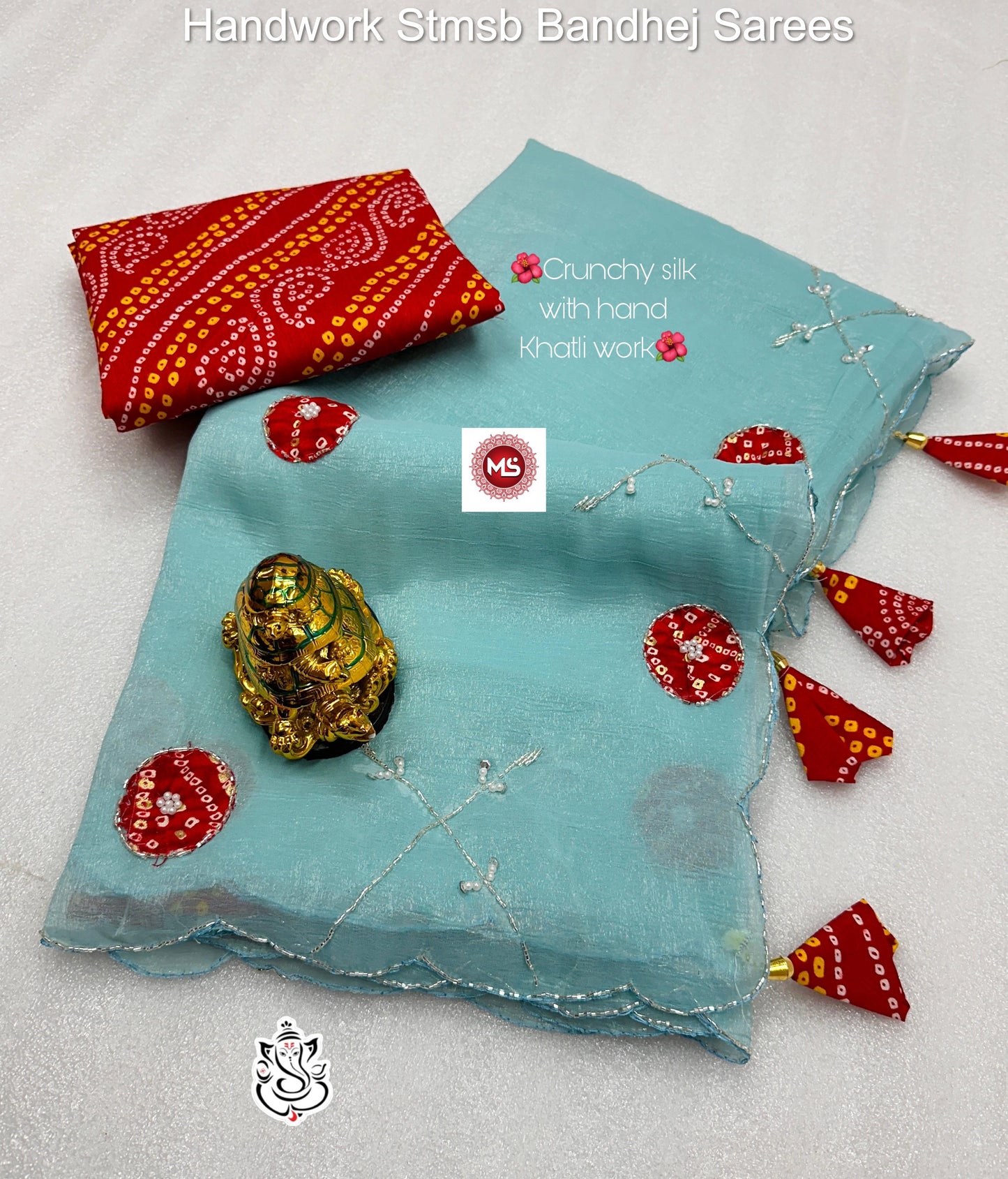 Handwork Stmsb Bandhej Sarees