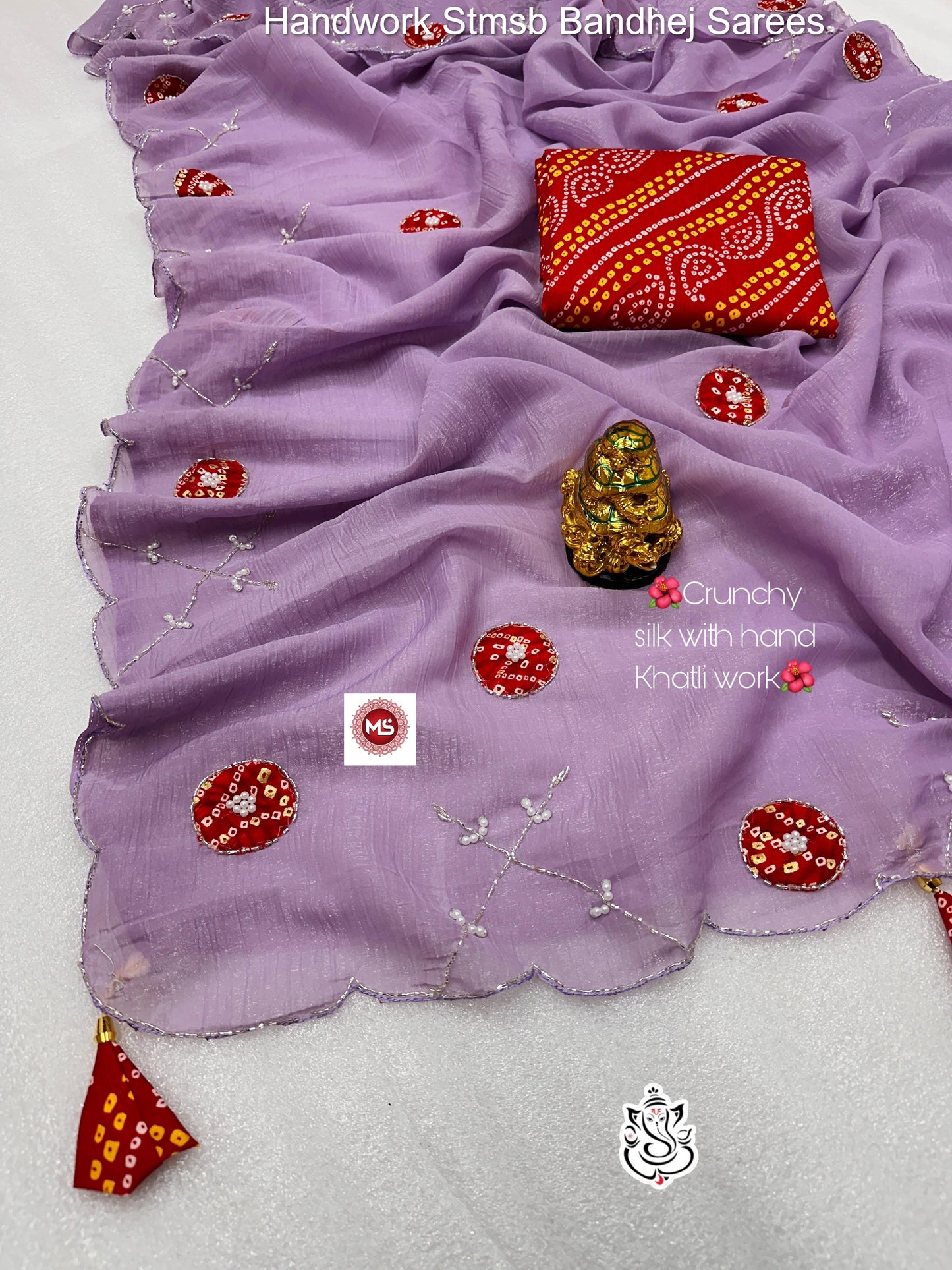 Handwork Stmsb Bandhej Sarees