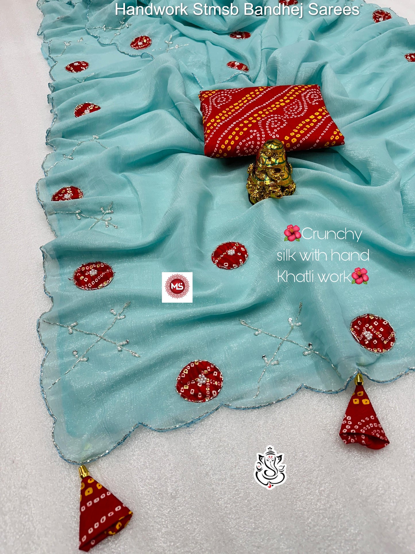 Handwork Stmsb Bandhej Sarees