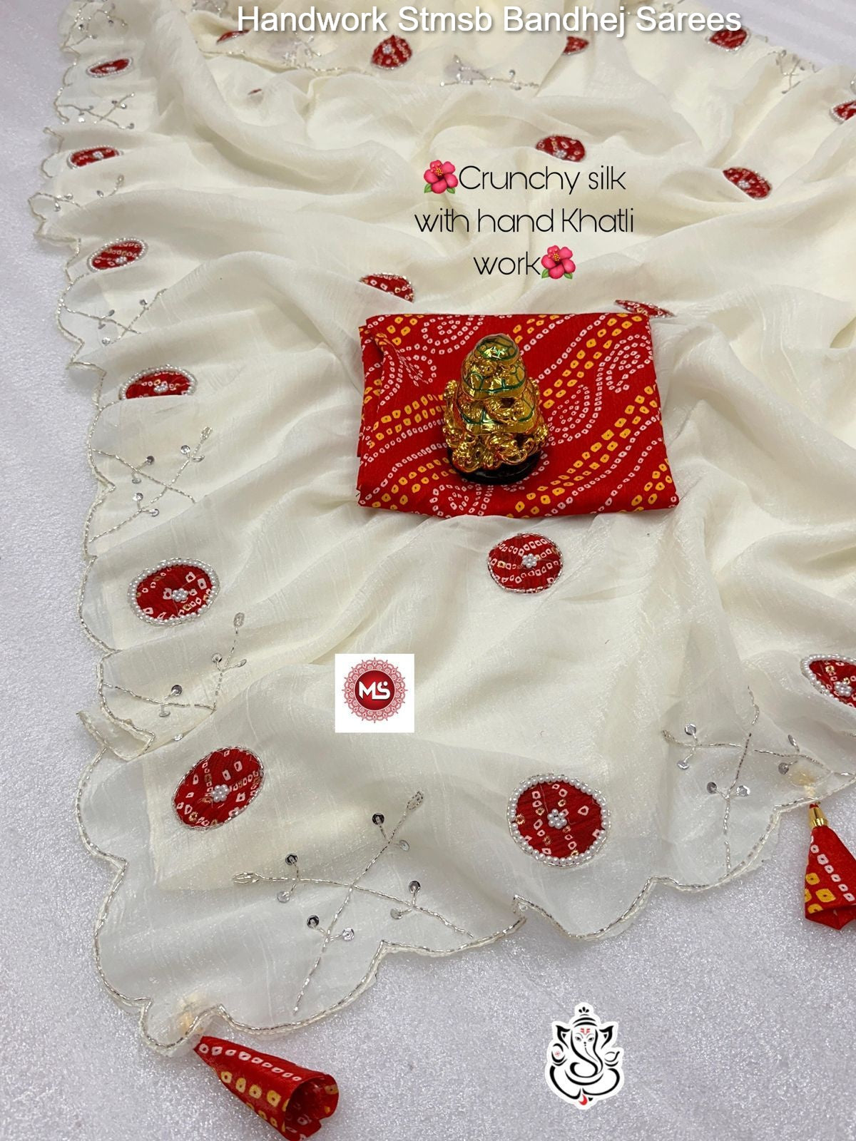 Handwork Stmsb Bandhej Sarees