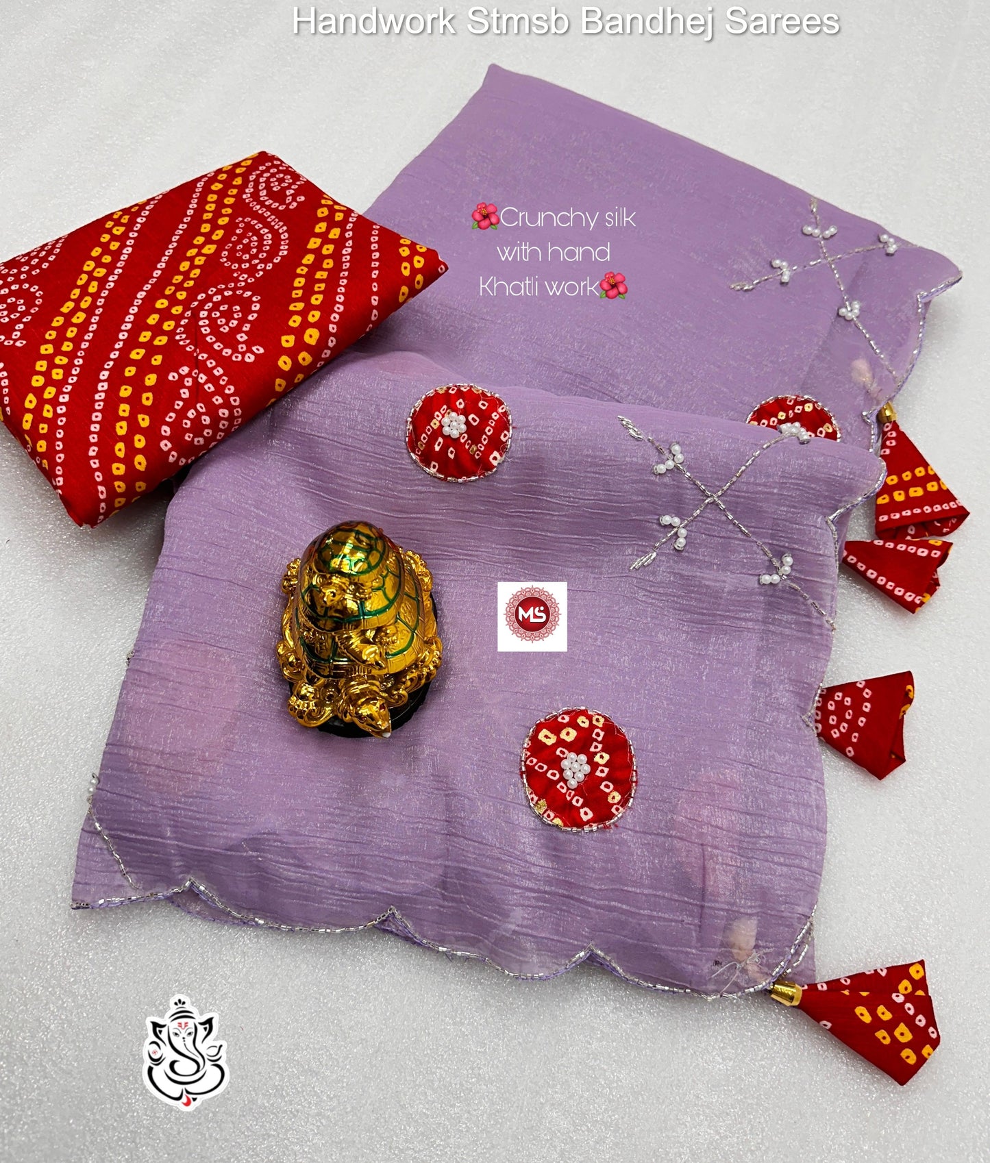 Handwork Stmsb Bandhej Sarees