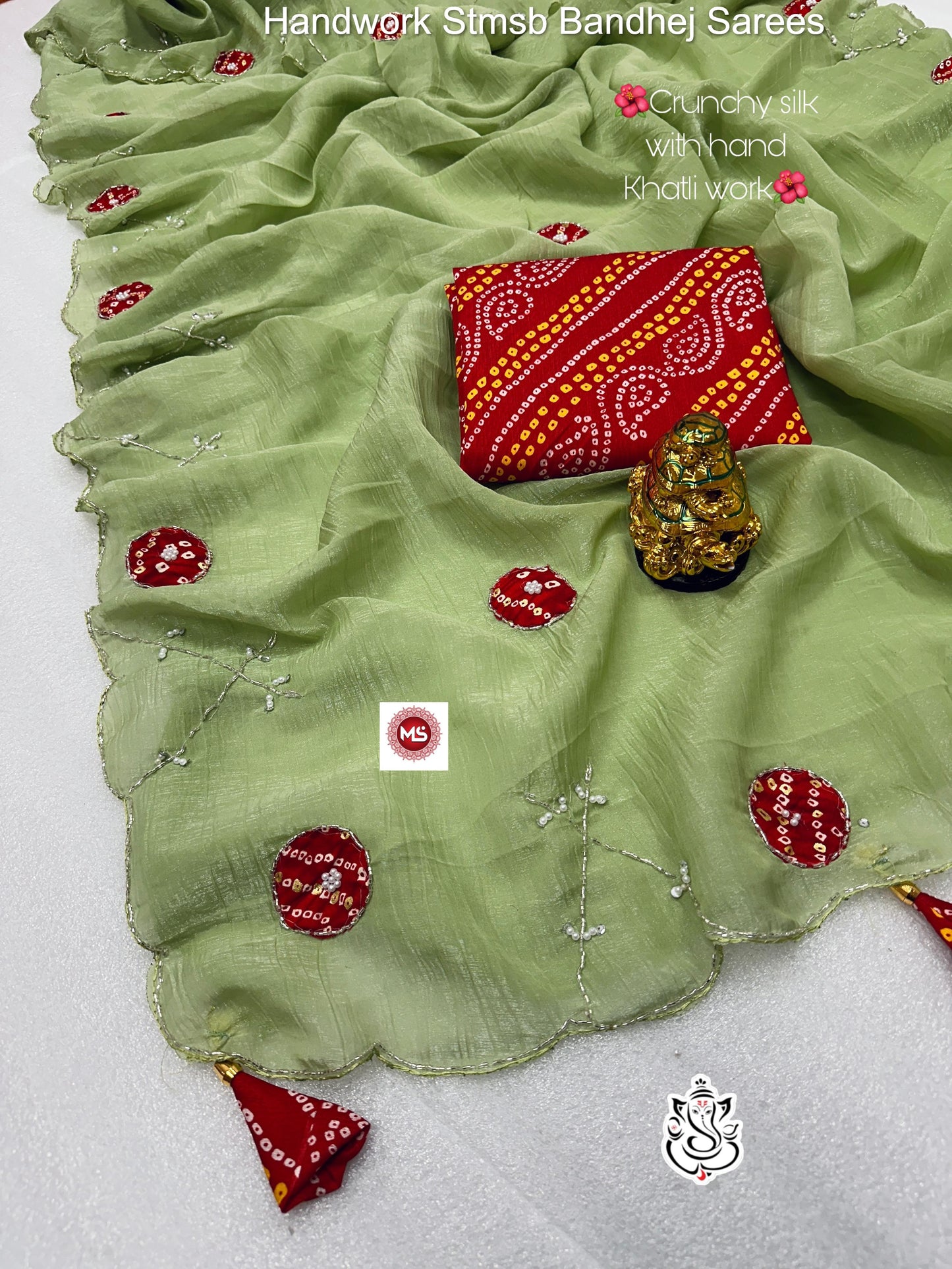 Handwork Stmsb Bandhej Sarees