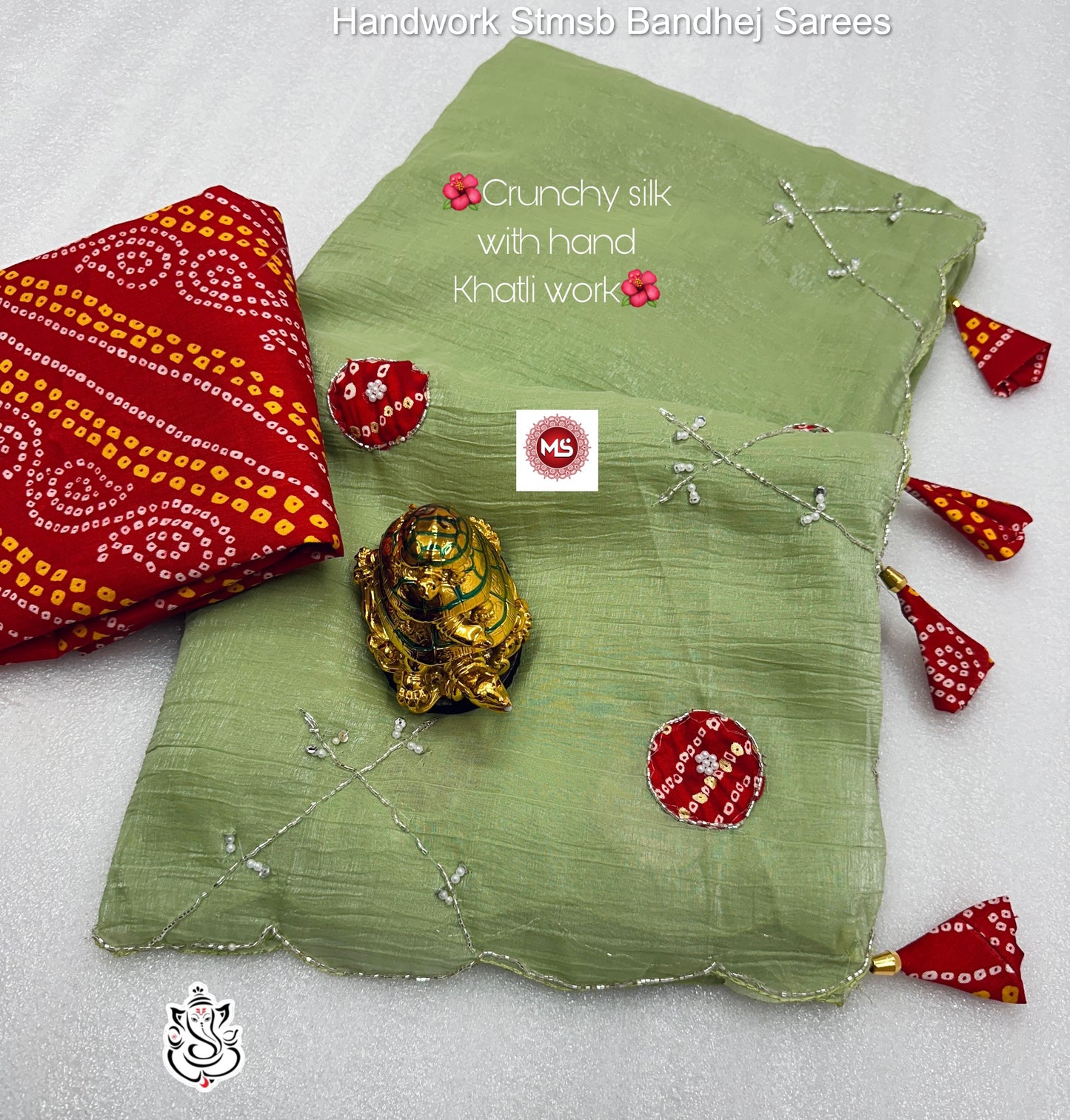 Handwork Stmsb Bandhej Sarees