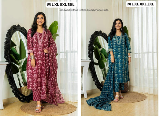 Handwork Stscc Cotton Readymade Suits