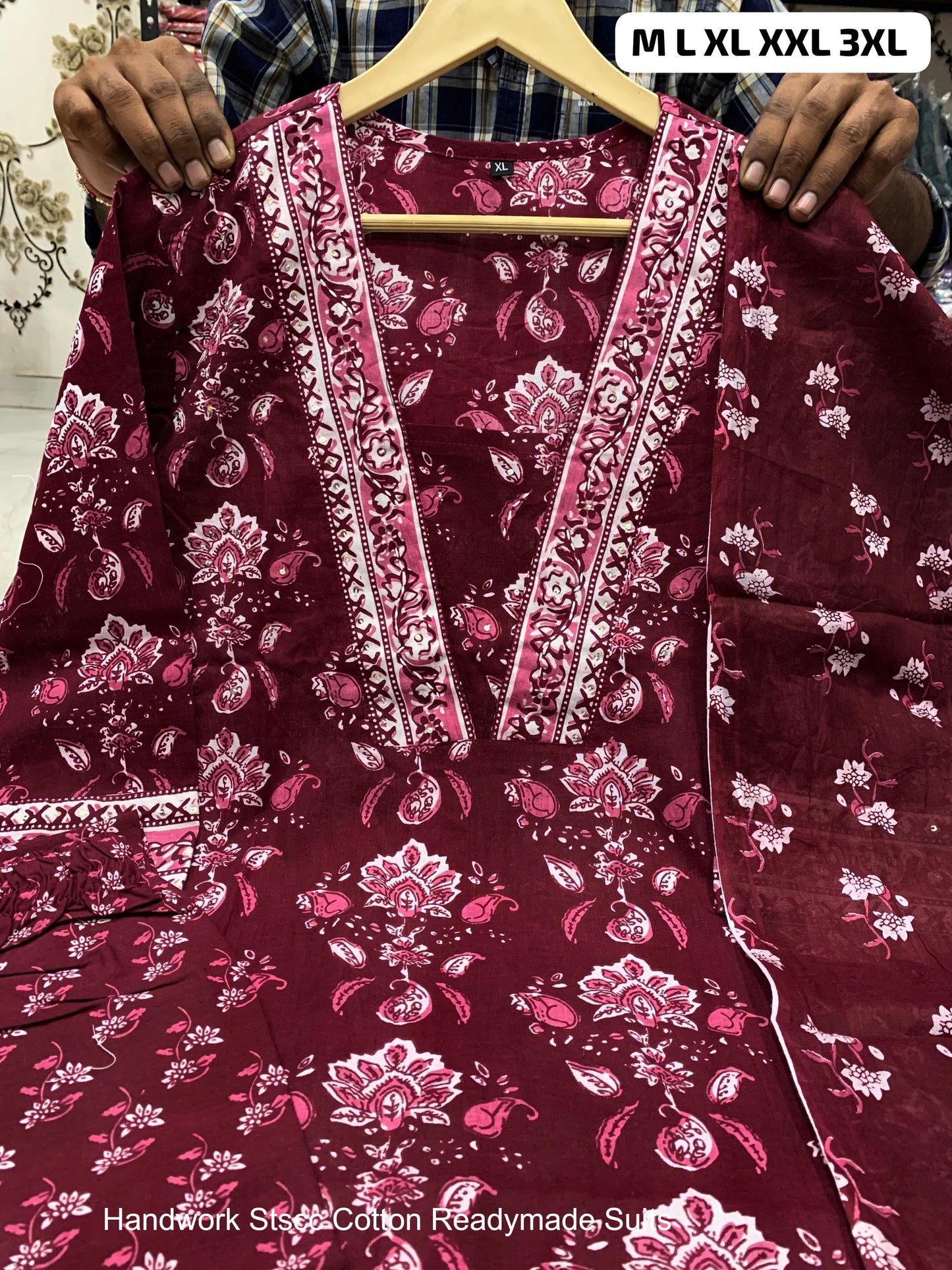 Handwork Stscc Cotton Readymade Suits