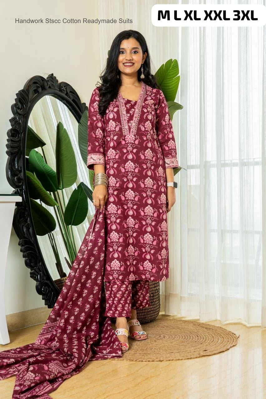 Handwork Stscc Cotton Readymade Suits