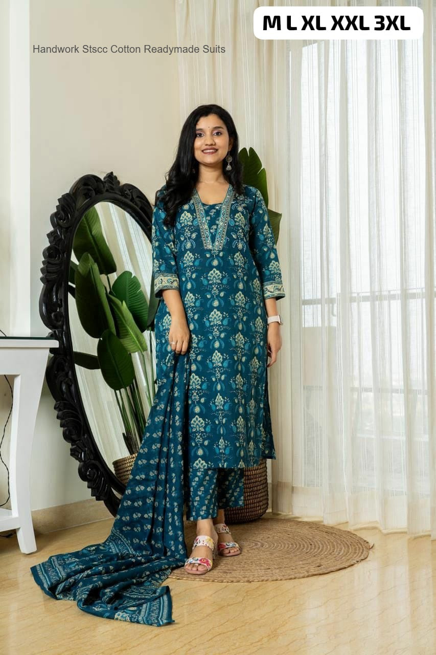 Handwork Stscc Cotton Readymade Suits
