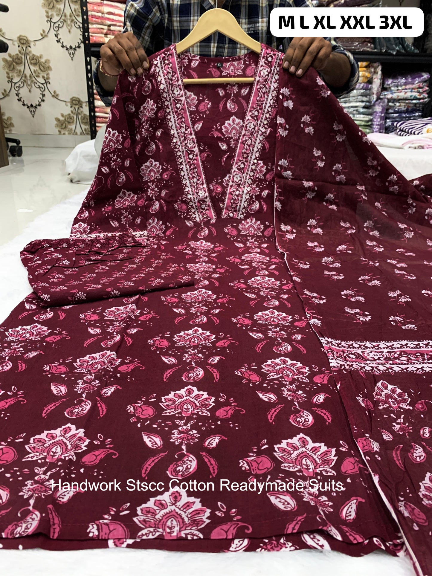 Handwork Stscc Cotton Readymade Suits