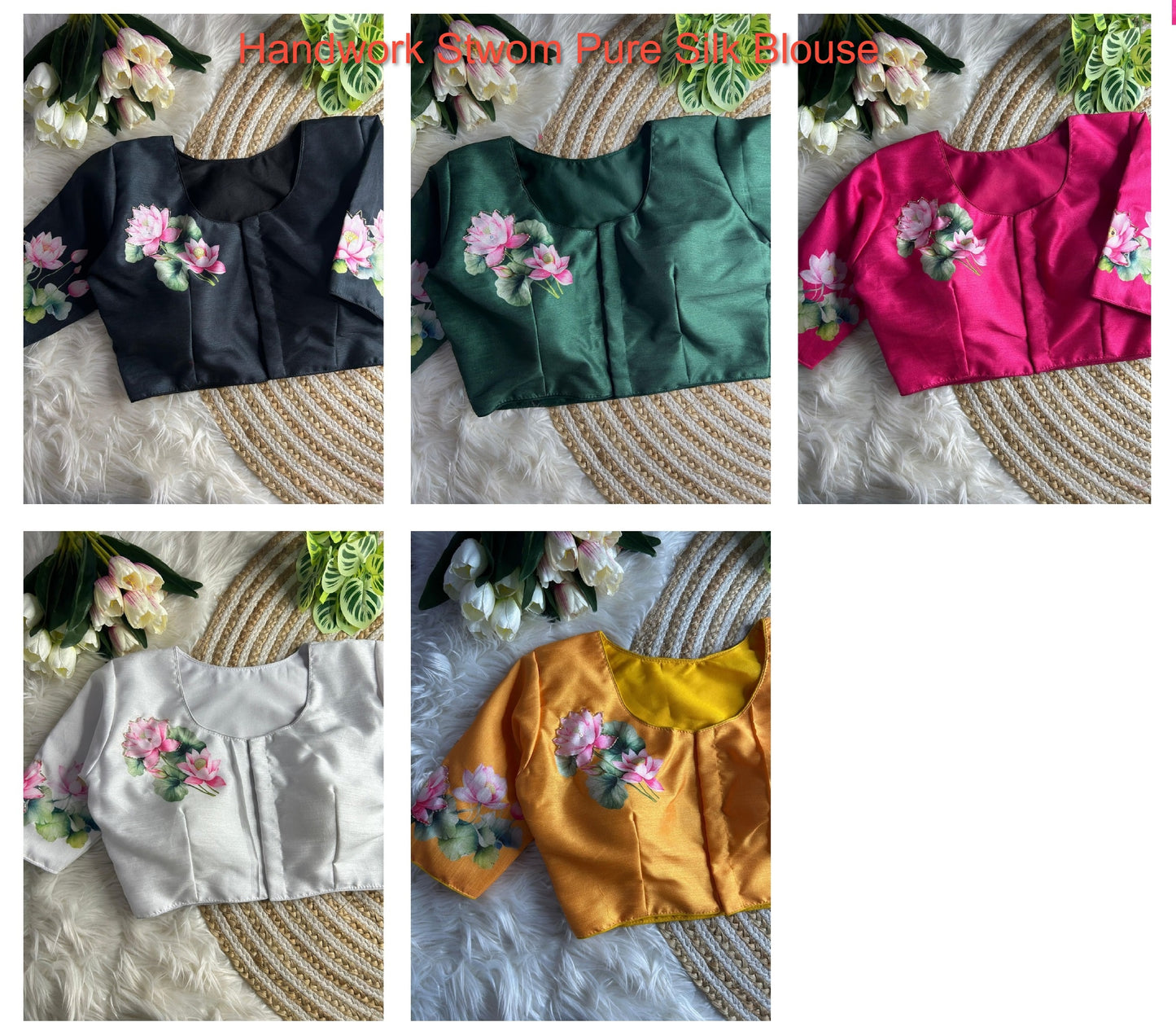 Handwork Stwom Pure Silk Blouse