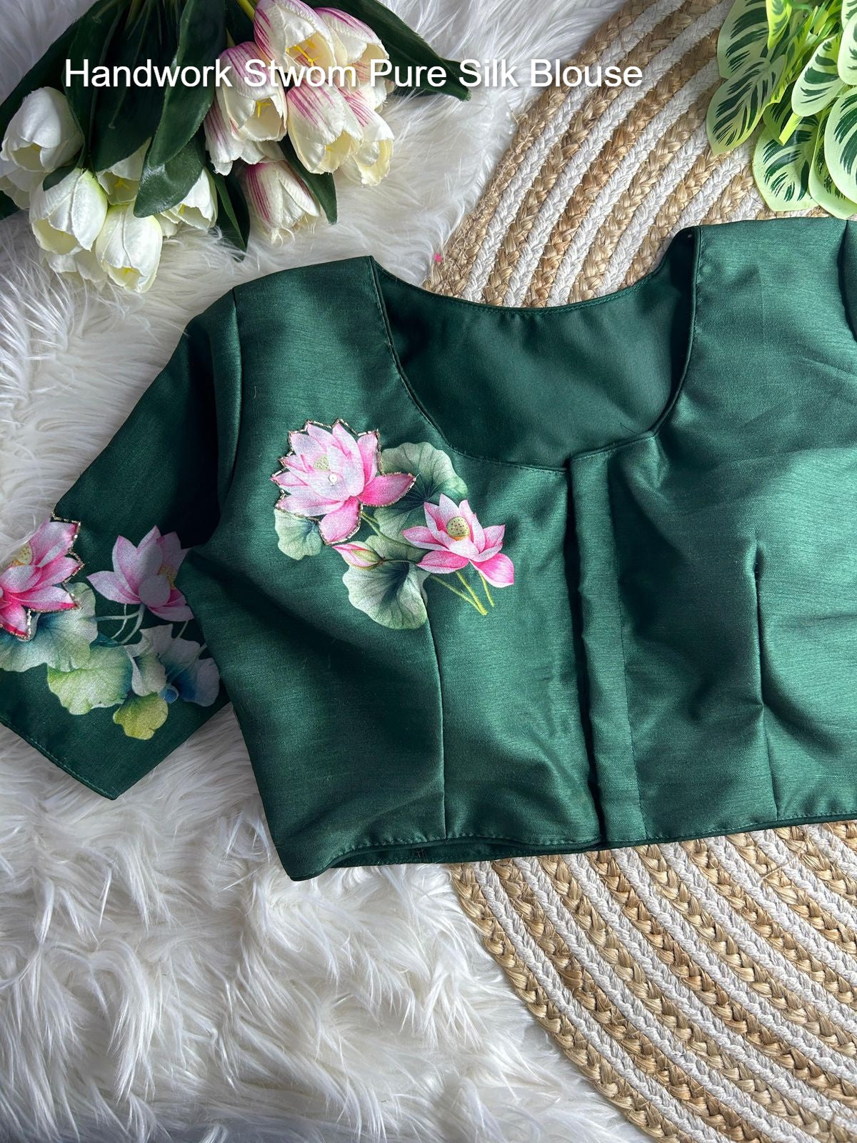 Handwork Stwom Pure Silk Blouse