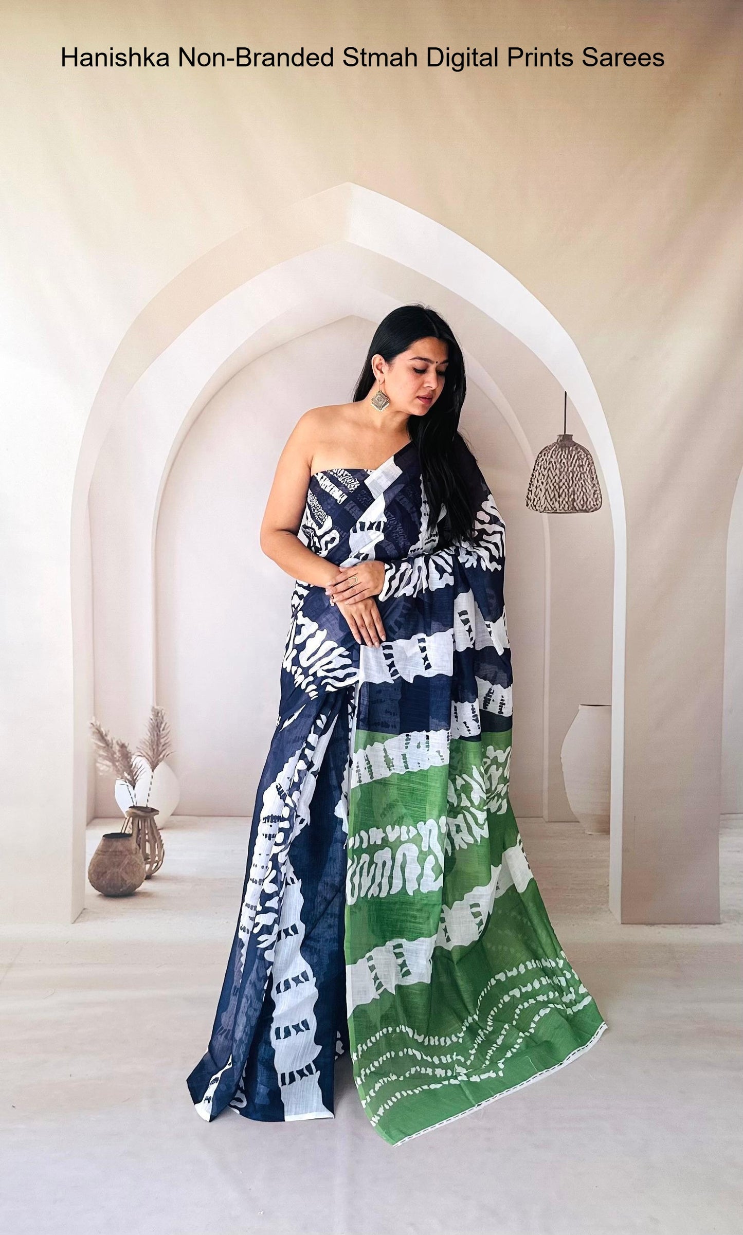 Hanishka Non-Branded Stmah Digital Prints Sarees