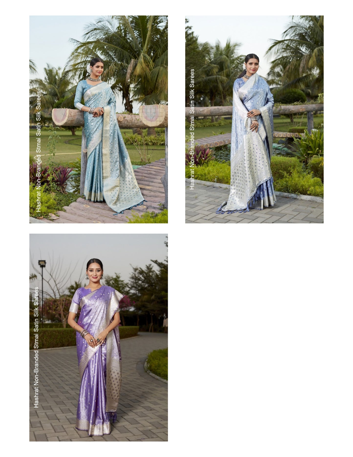 Hashrat Non-Branded Stmai Satin Silk Sarees